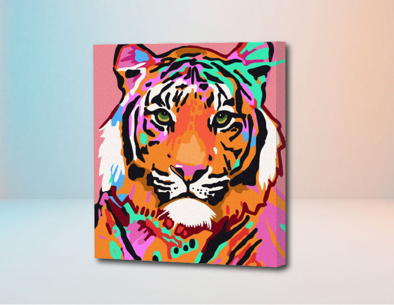 Tigre Rosado - Kit de Pinturas por Números